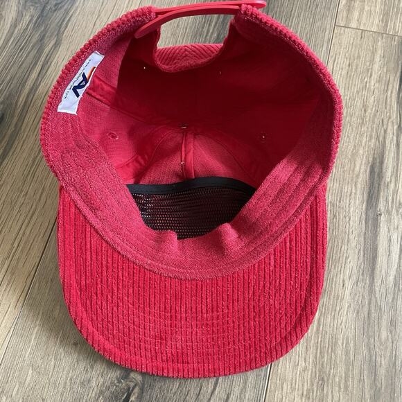 Aviator Nation Signature Aspen CO Trucker Hat Red Corduroy Rope Snap Back EUC main image 8
